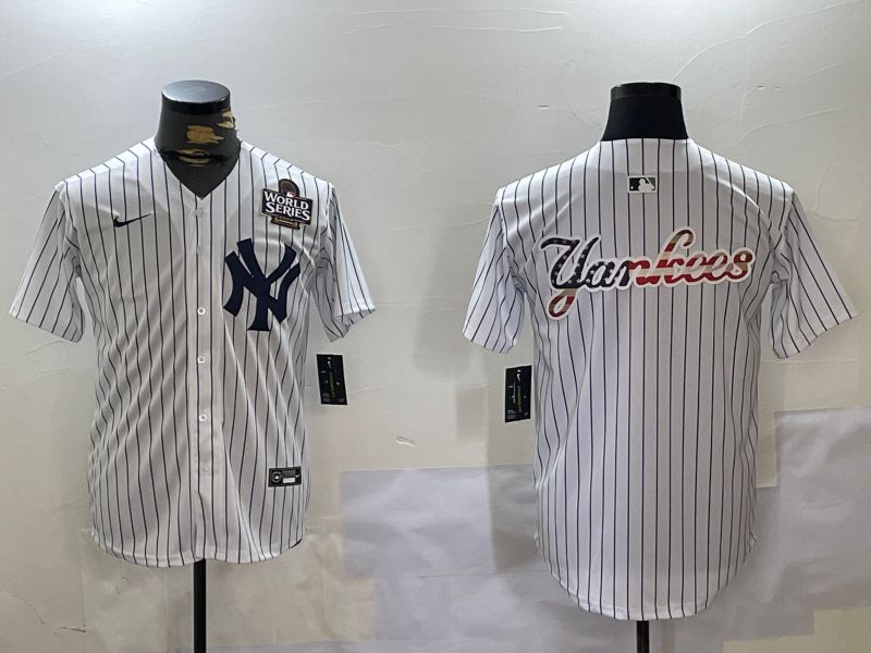 Men New York Yankees Blank White stripe Game 2024 Nike MLB Jersey style 102726